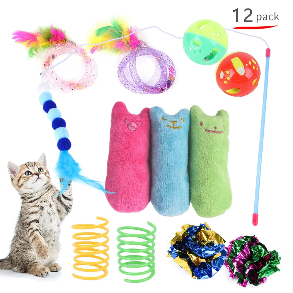 12 Pack Funny Cat Interactive Combination Toys