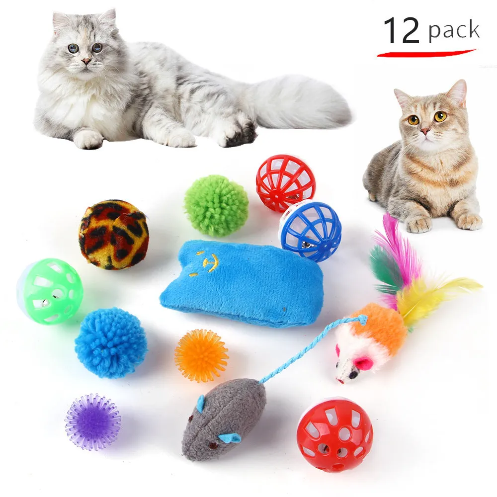 12 Pack Funny Cat Interactive Combination Toys