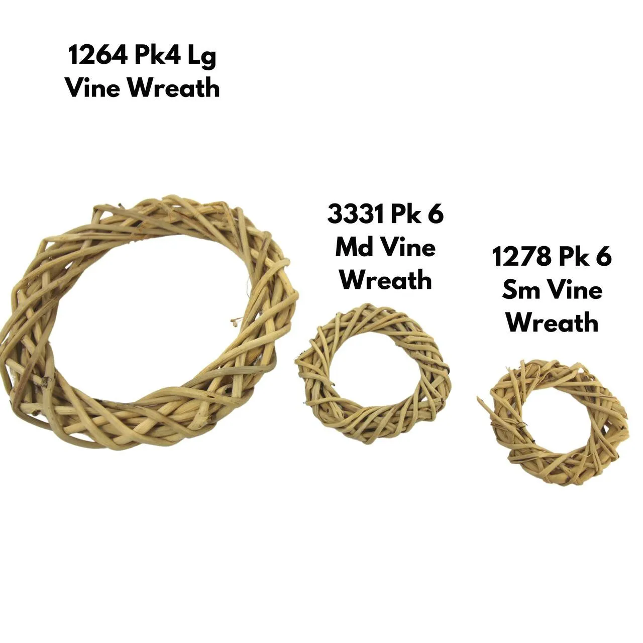 1278 Pk6 Small Vine Wreaths