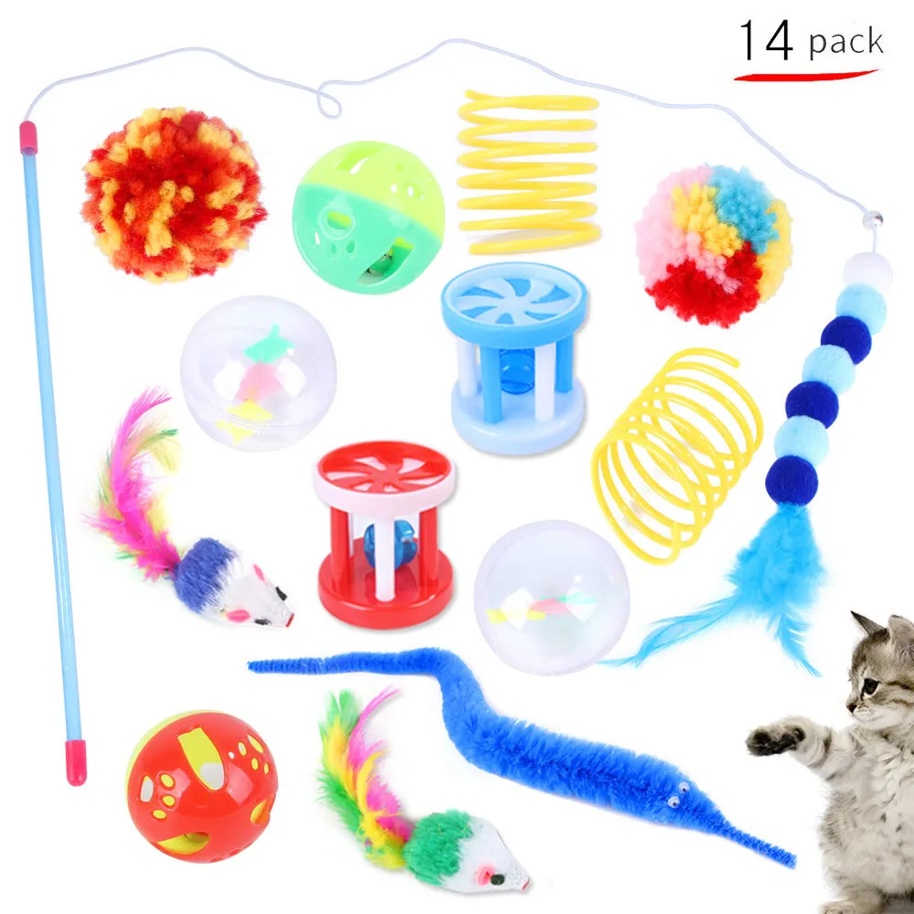 14 Pack Funny Cat Interactive Combination Toys