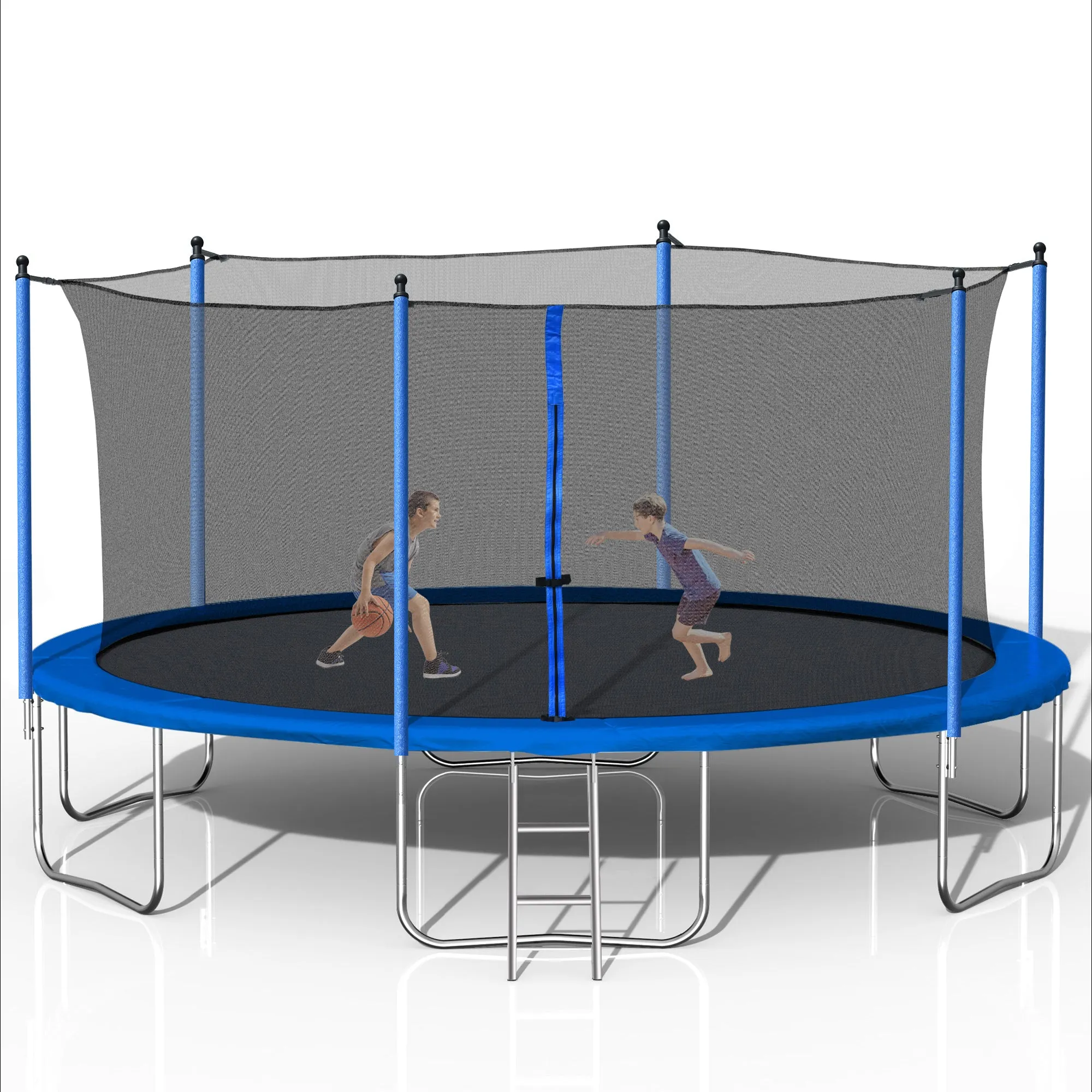 14FT  Trampoline with Safety Enclosure Net,Heavy Duty Jumping Mat and Spring Cover Padding for Kids and Adults,  Ladder