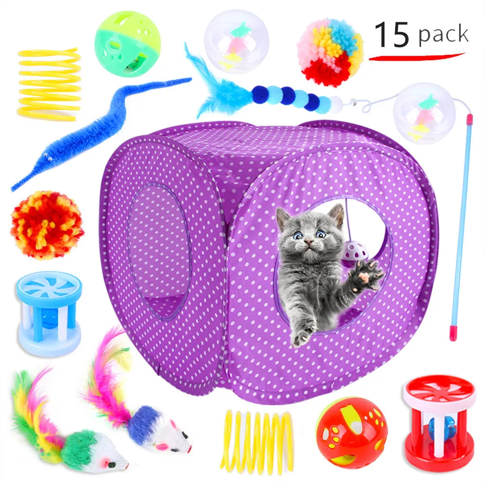 15 Pack Funny Cat Interactive Combination Toys