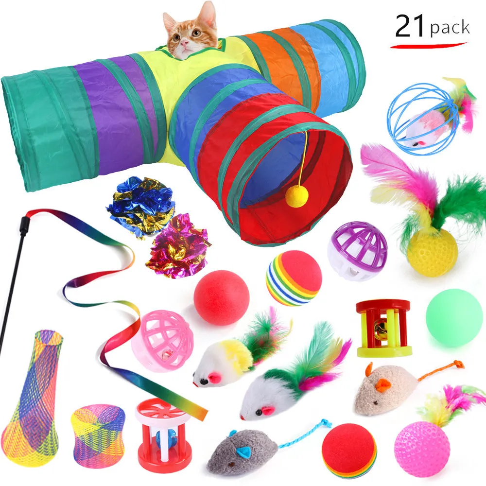 21 Pack Funny Cat Interactive Combination Toys