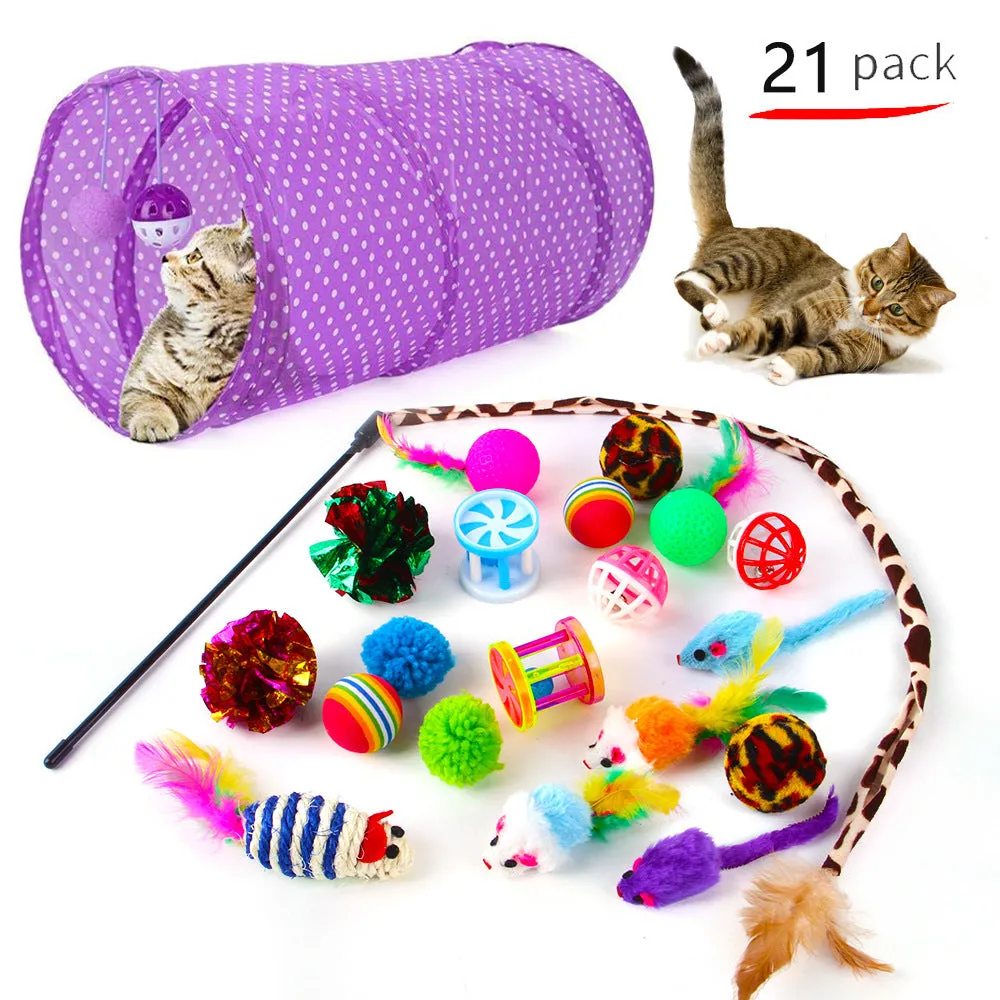 21 Pack Funny Cat Interactive Combination Toys