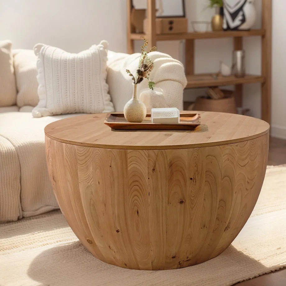 31.50"Vintage Style Bucket Shaped Coffee Table for Office, Dining Room and Living Room(Same SKU:W75770648)