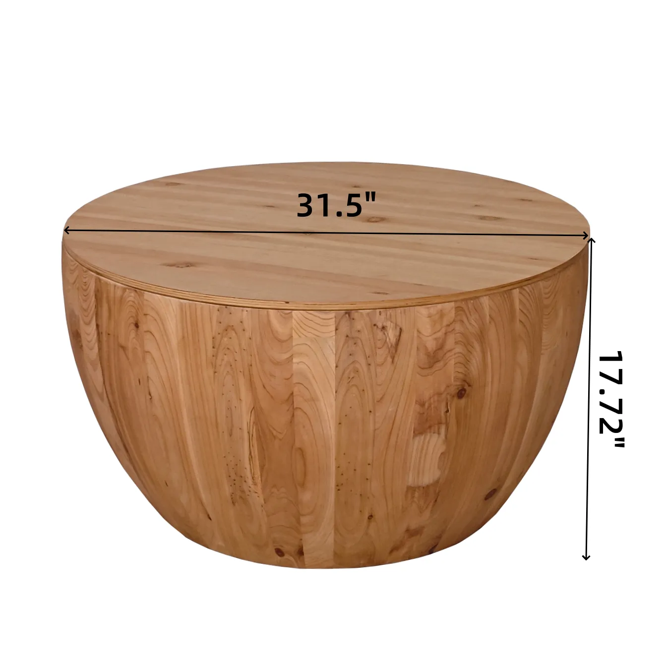 31.50"Vintage Style Bucket Shaped Coffee Table for Office, Dining Room and Living Room(Same SKU:W75770648)