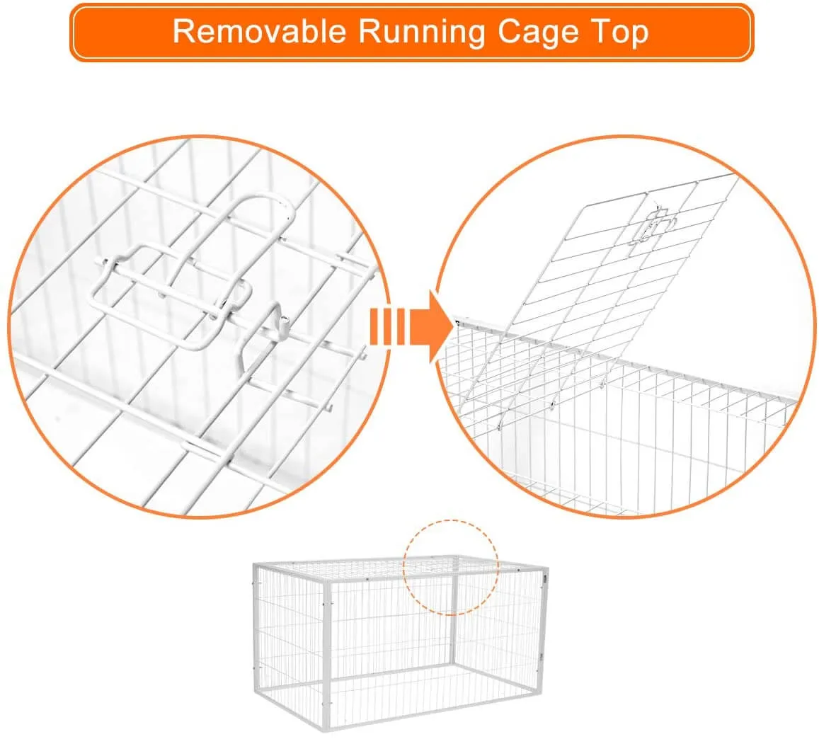 53" x 31" Chicken Run Cage Rabbit Playpen Dog Run Duck House Pet Pen, White