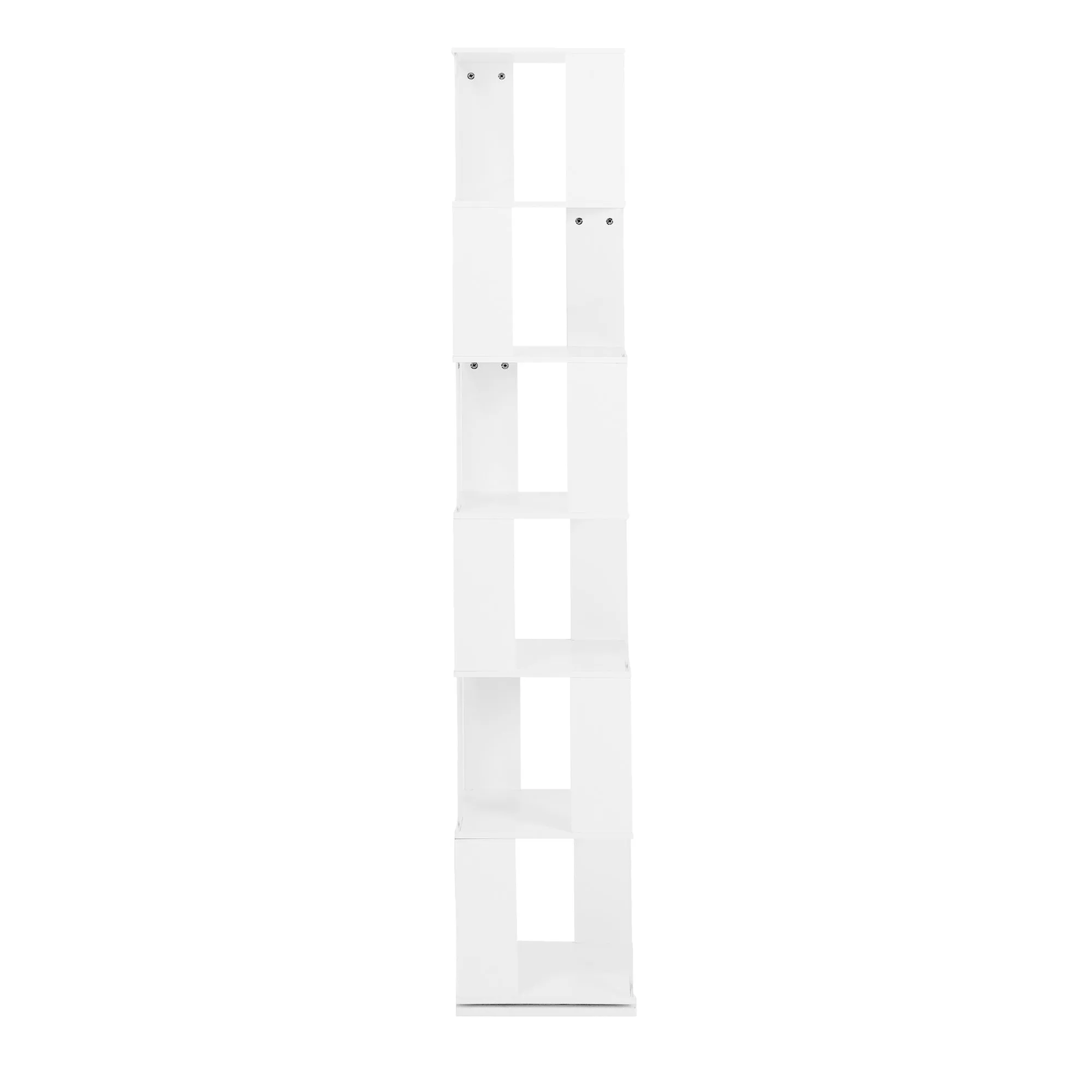 6 tier Rotating Bookshelf, Floor Rack Simple Bookcase  with Acrylic plate Student Multi-Function Creative Bookshelf for Living Room