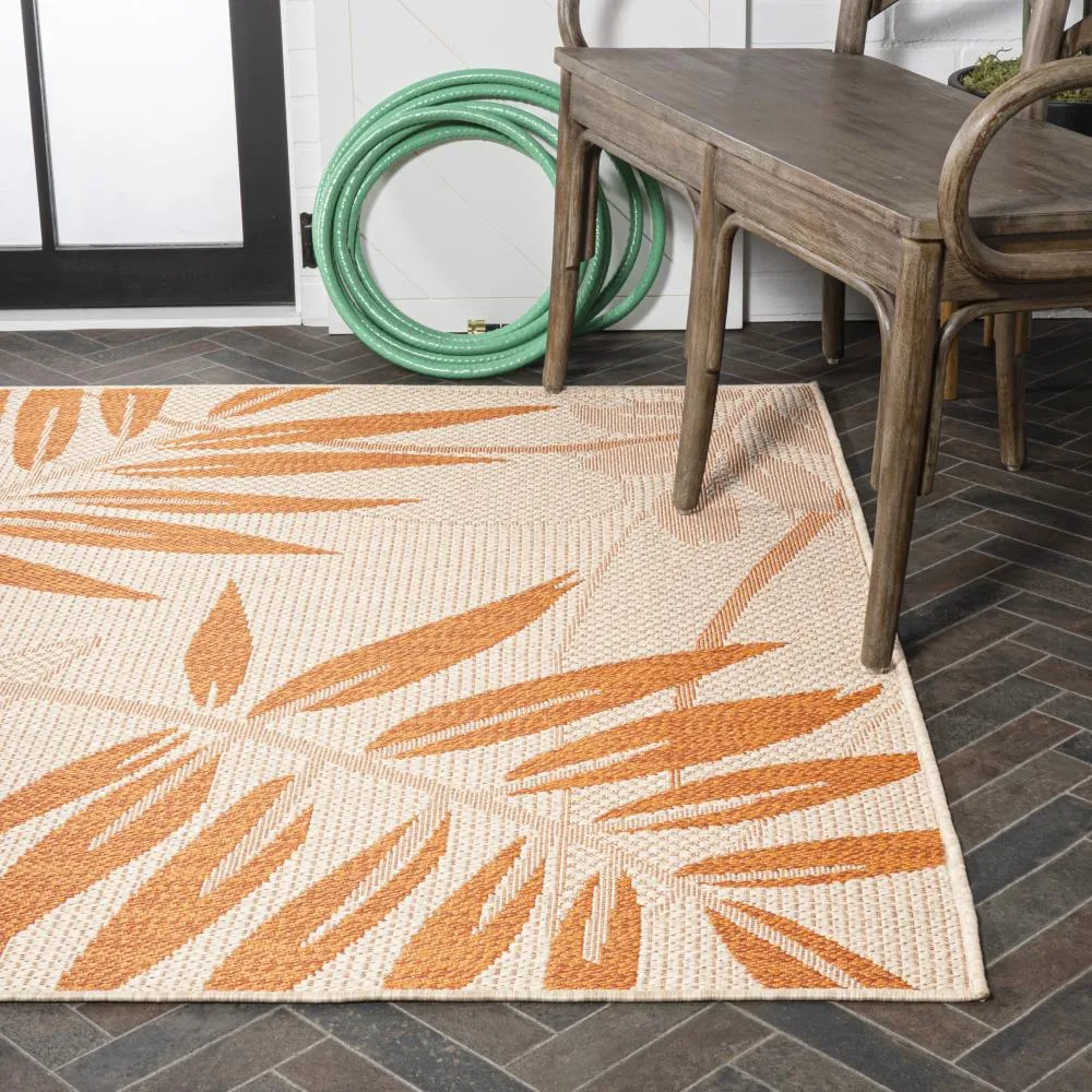 Angie Tropical Palm Leaf Indoor/outdoor Area Rug