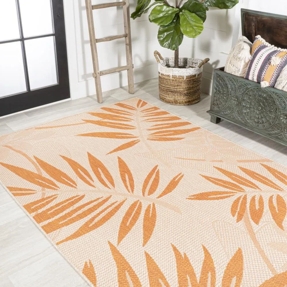 Angie Tropical Palm Leaf Indoor/outdoor Area Rug