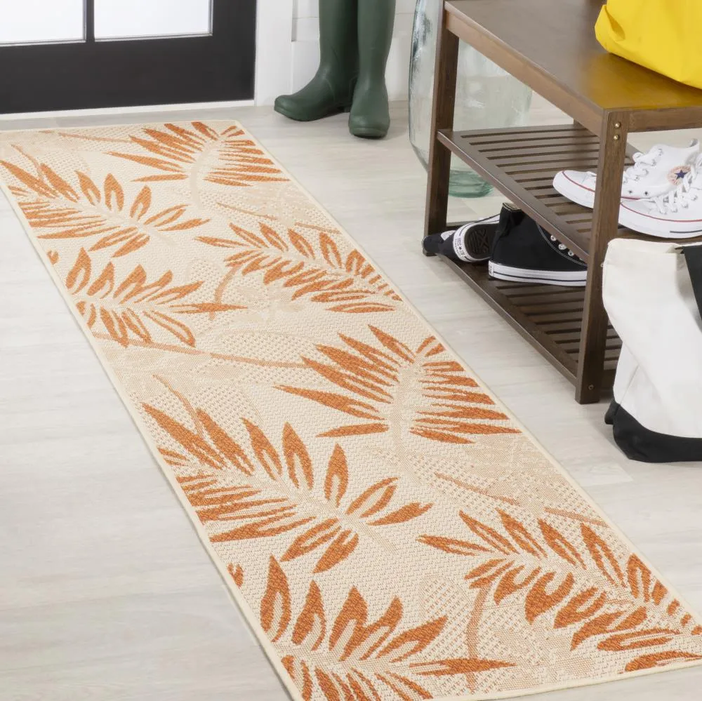 Angie Tropical Palm Leaf Indoor/outdoor Area Rug