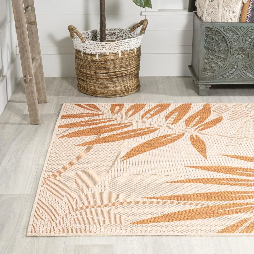 Angie Tropical Palm Leaf Indoor/outdoor Area Rug