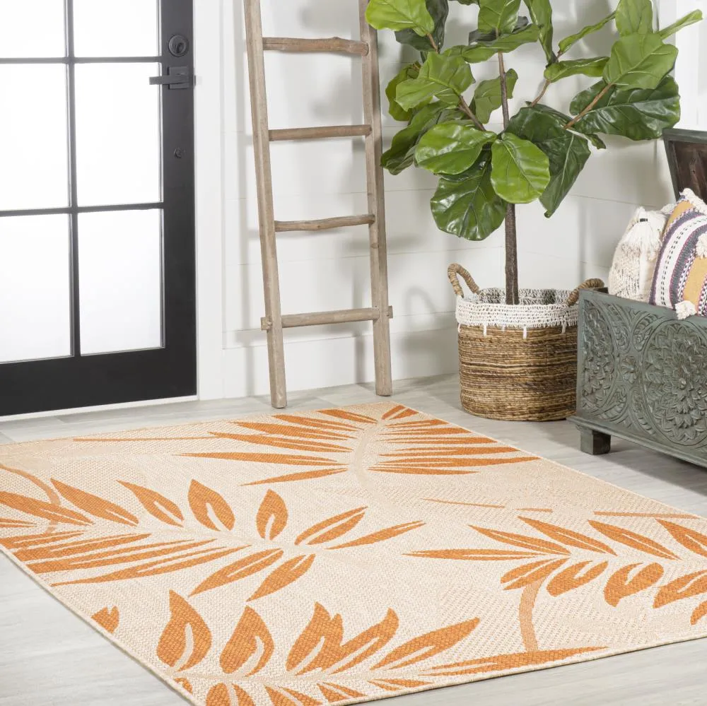 Angie Tropical Palm Leaf Indoor/outdoor Area Rug