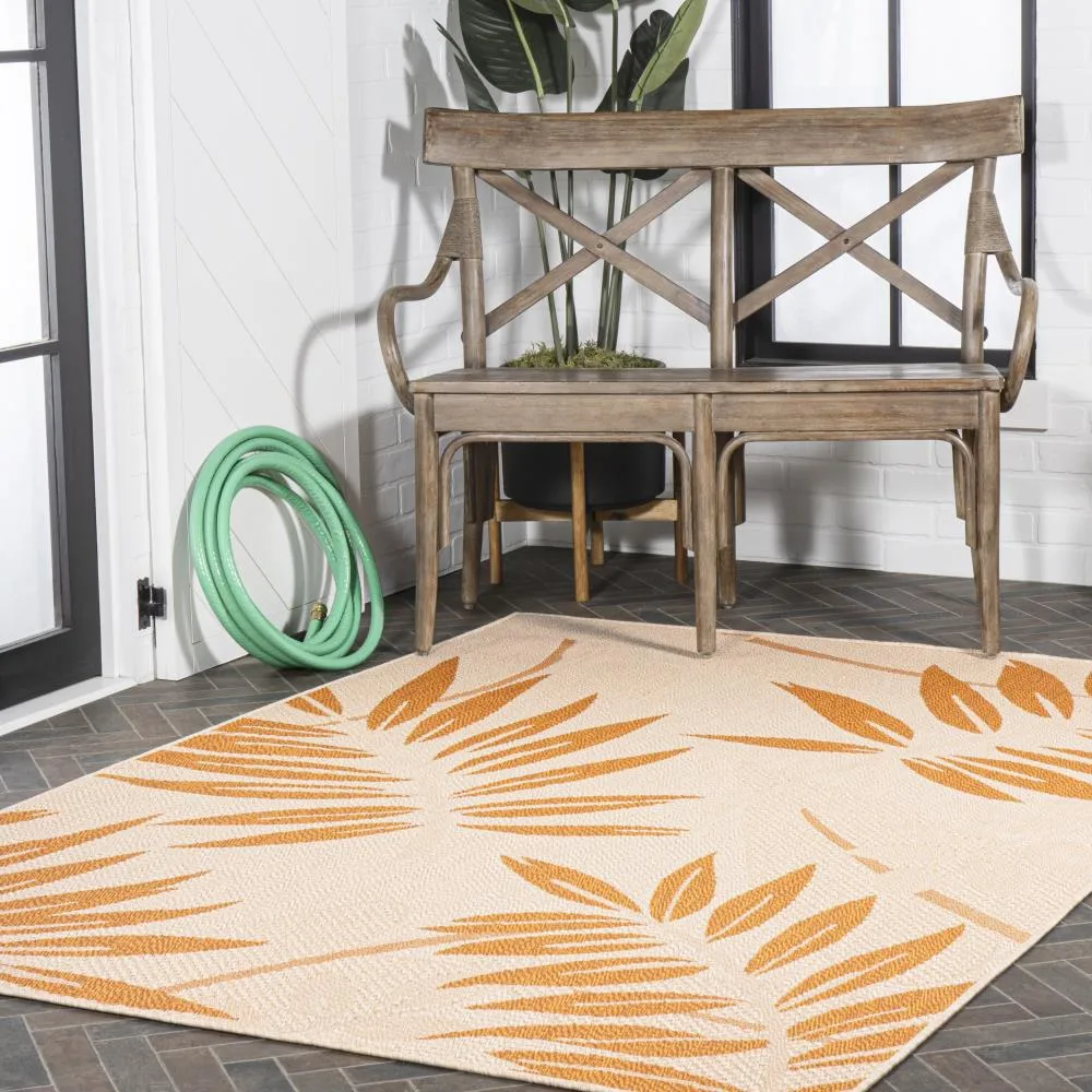 Angie Tropical Palm Leaf Indoor/outdoor Area Rug