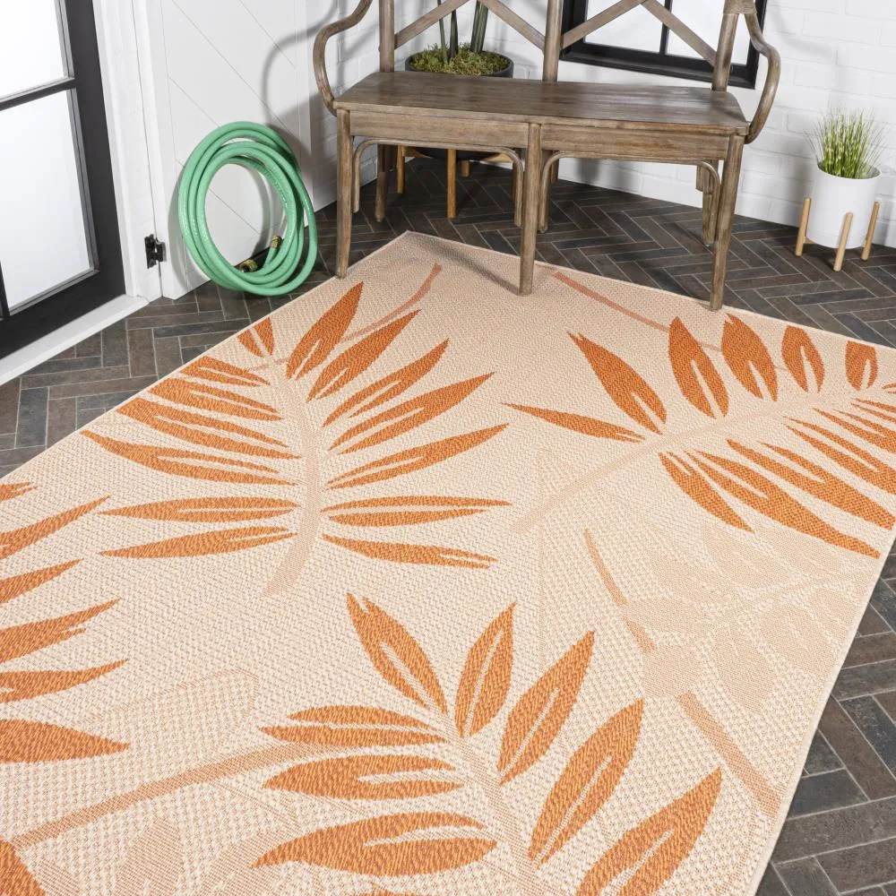 Angie Tropical Palm Leaf Indoor/outdoor Area Rug