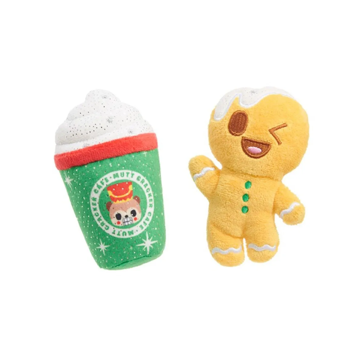 BARK Ginger Boy Brew Plush Holiday Dog Toys (2 Pack)