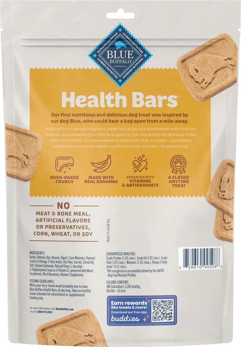 Blue Buffalo Health Bars Baked with Banana & Yogurt Dog Treats