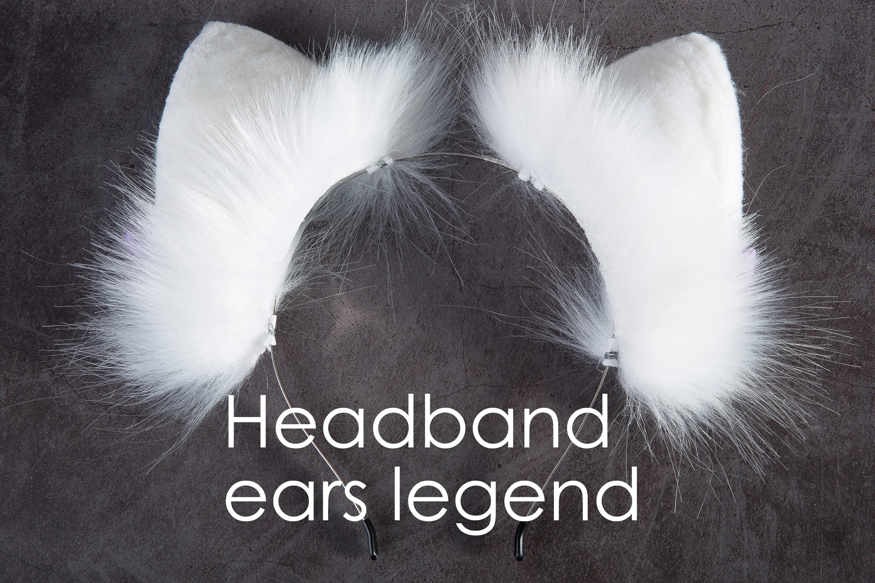 bow white fox ear - wolf ear - bdsm - kitten ear - cat ear headband - anime cosplay ear - neko ear - ddlg - petplay ear - neko cosplay