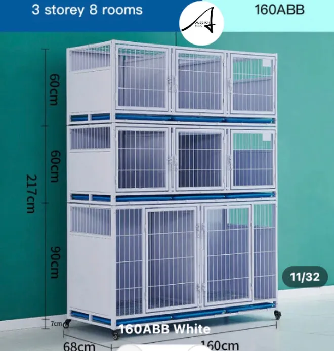 Breeders Deluxe 6/7/8 Berth 3 Levels High Stackable Cages Crates enclosed privacy high quality durable multipurpose safe secure hygienic