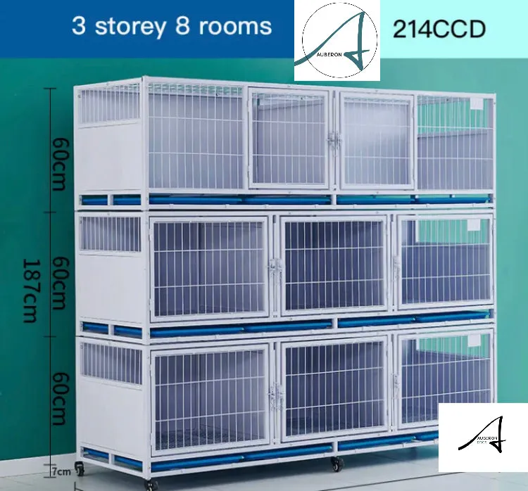 Breeders Deluxe 6/7/8 Berth 3 Levels High Stackable Cages Crates enclosed privacy high quality durable multipurpose safe secure hygienic