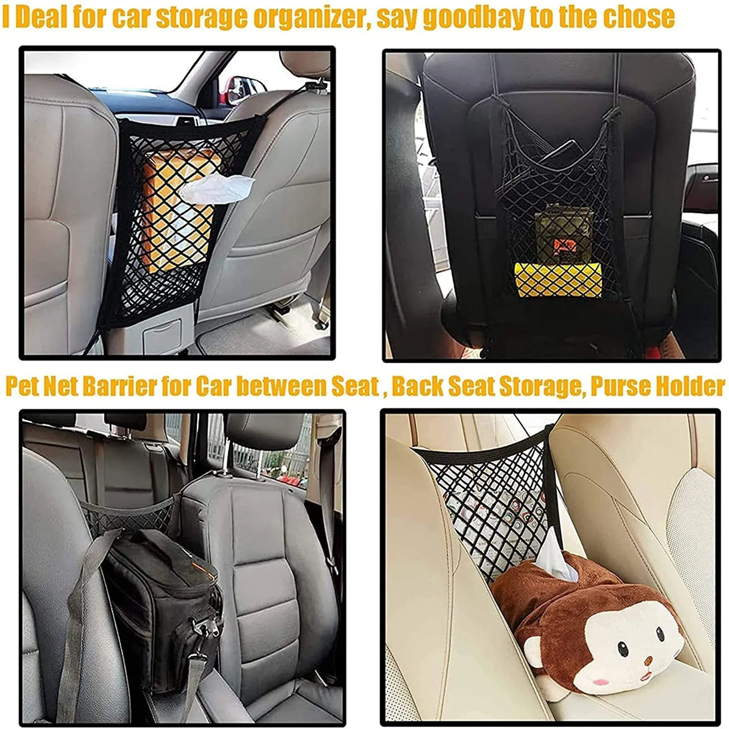 Car Pet Barrier Mesh Organizer