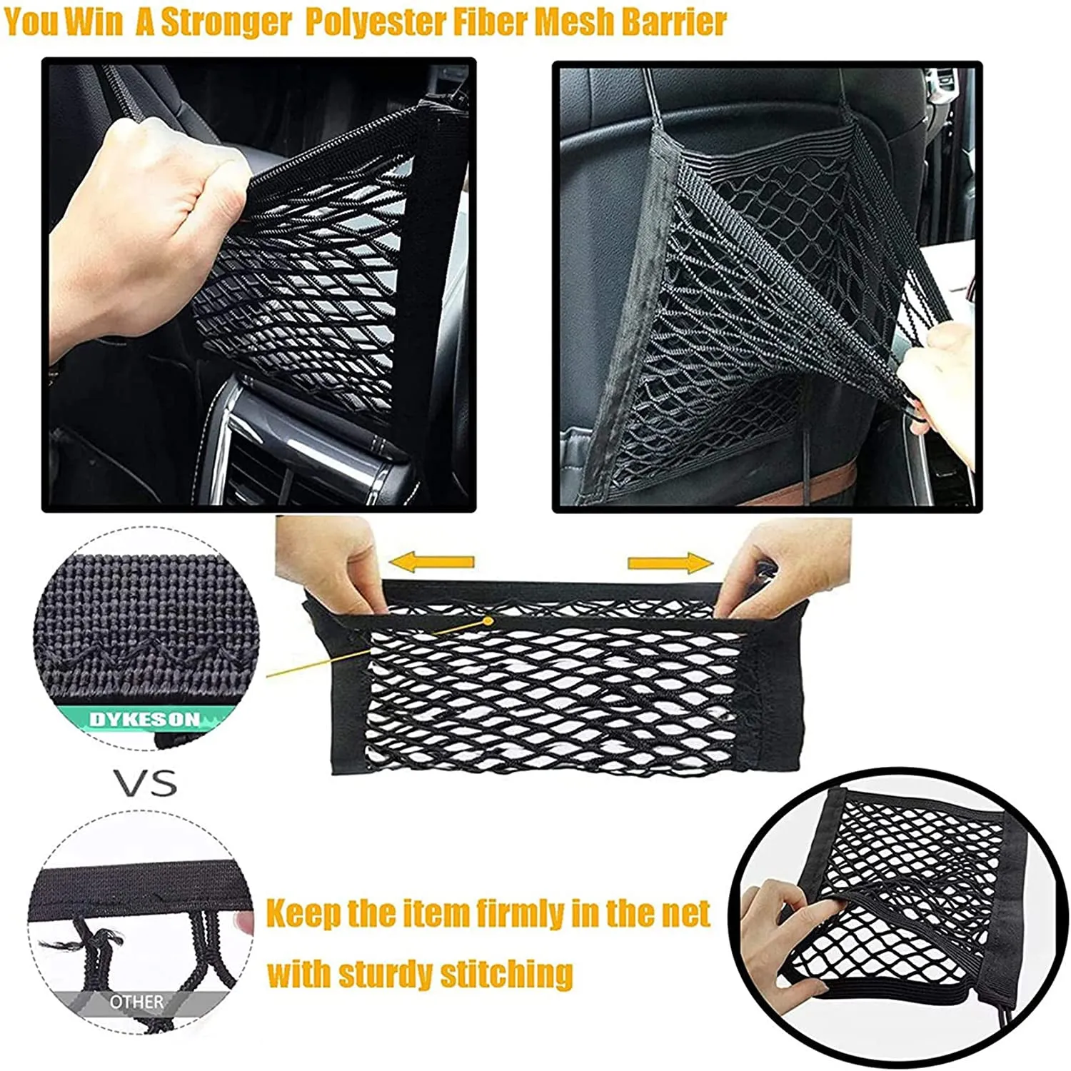 Car Pet Barrier Mesh Organizer