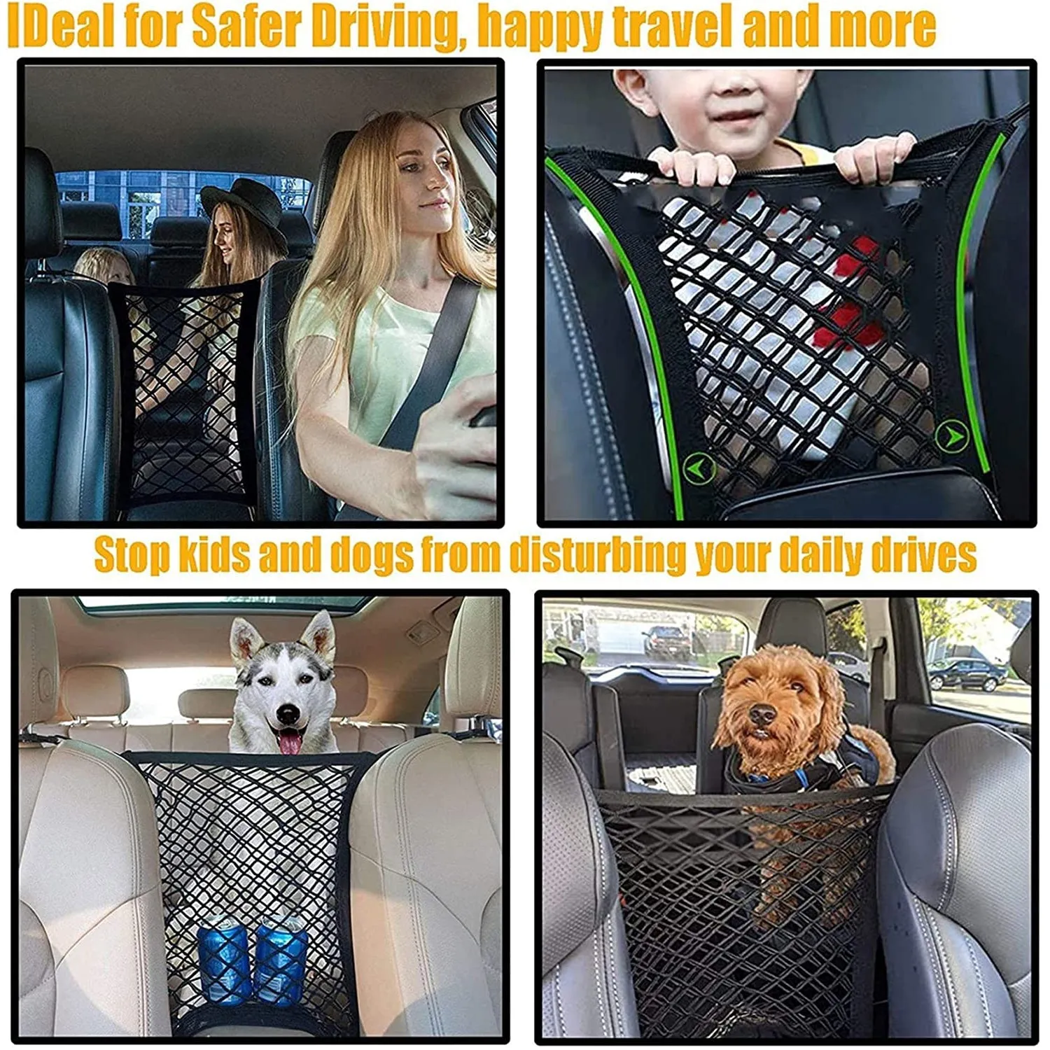 Car Pet Barrier Mesh Organizer