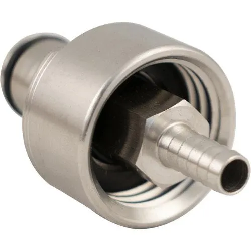 Carbonation Cap and Line Cleaning Ball Lock Cap - Stainless Steel