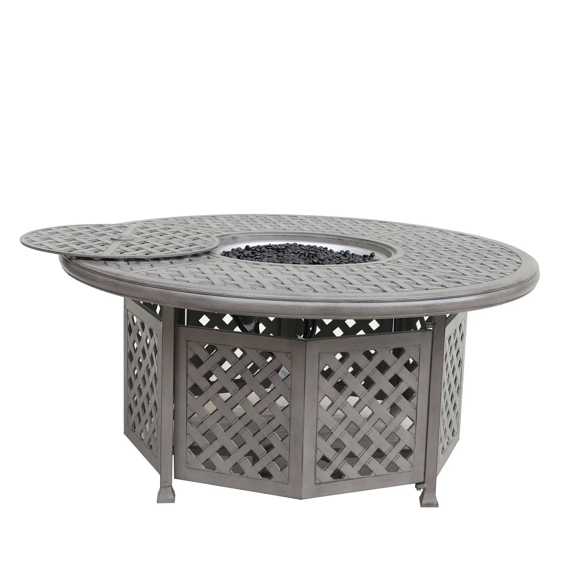 Cast Aluminum Propane Gas Firepit Table, Chat Height