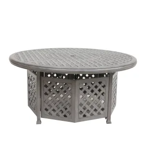 Cast Aluminum Propane Gas Firepit Table, Chat Height