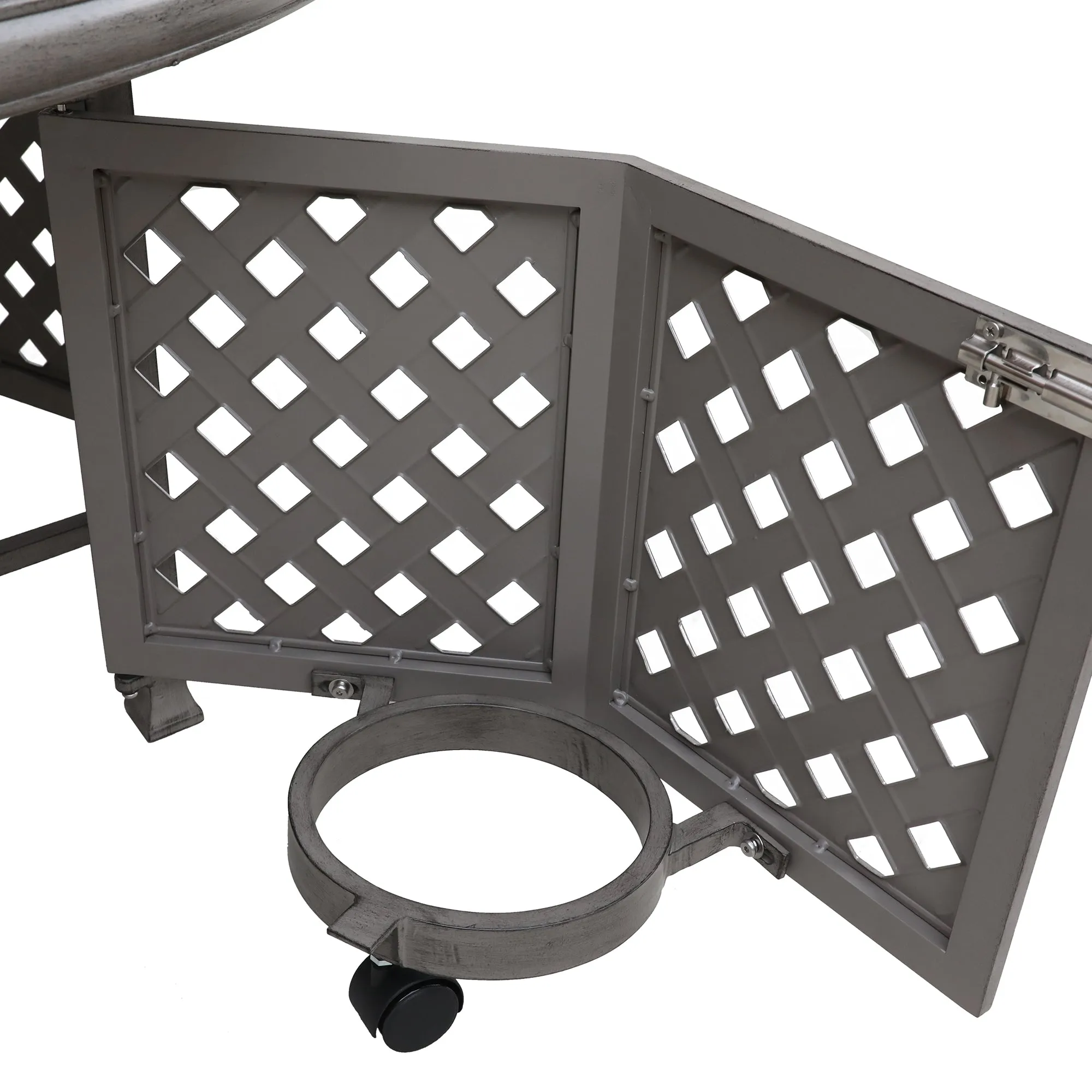 Cast Aluminum Propane Gas Firepit Table, Chat Height