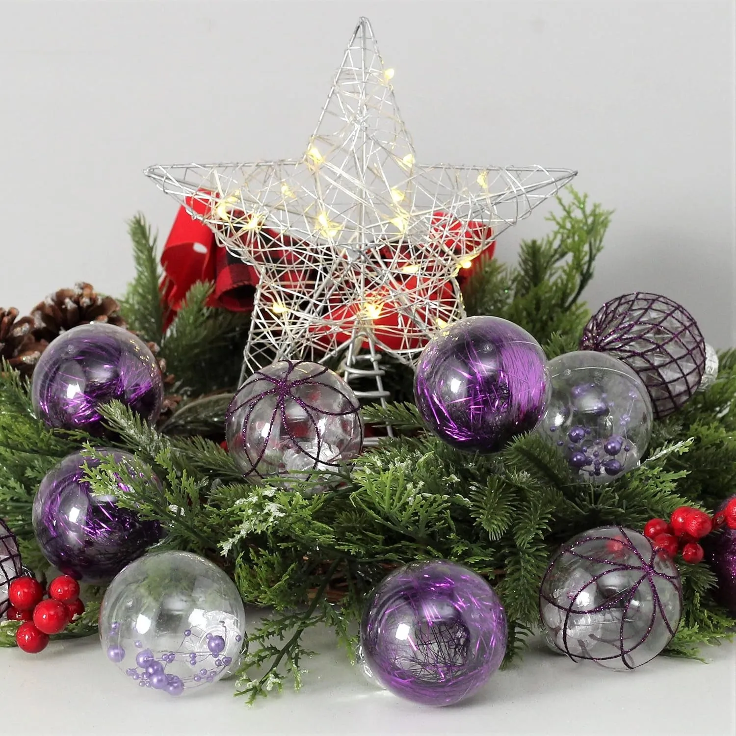 Clear Christmas Ball Ornaments, 30Ct 2.36" Plastic Shatterproof Christmas Decorations Ornament