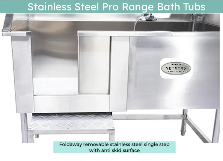 Dog pet grooming stainless steel pro range Bath Tub 130x61x90-150cm