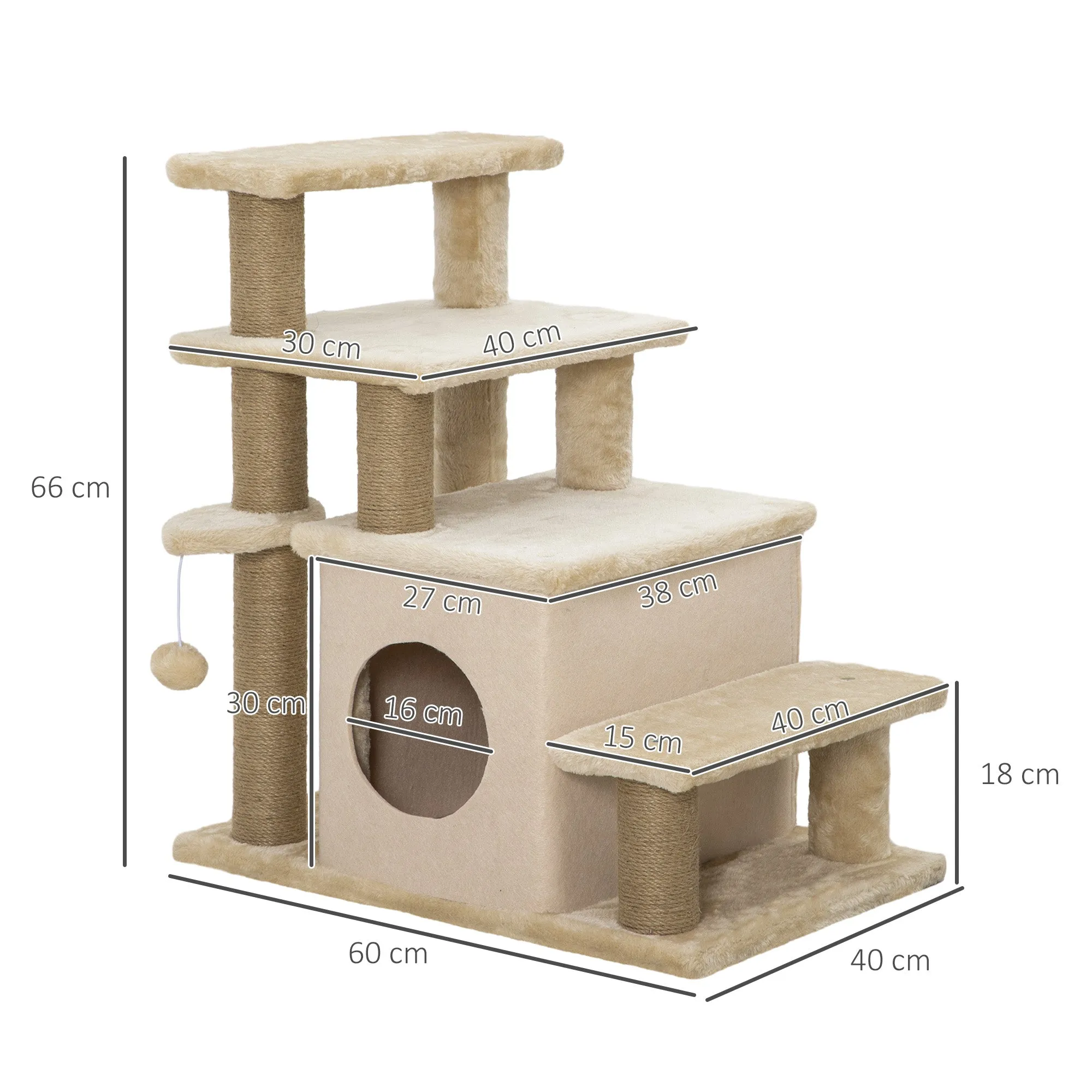 Dog Steps for Bed 4 Step Pet Stairs Cat House with Detachable Cover