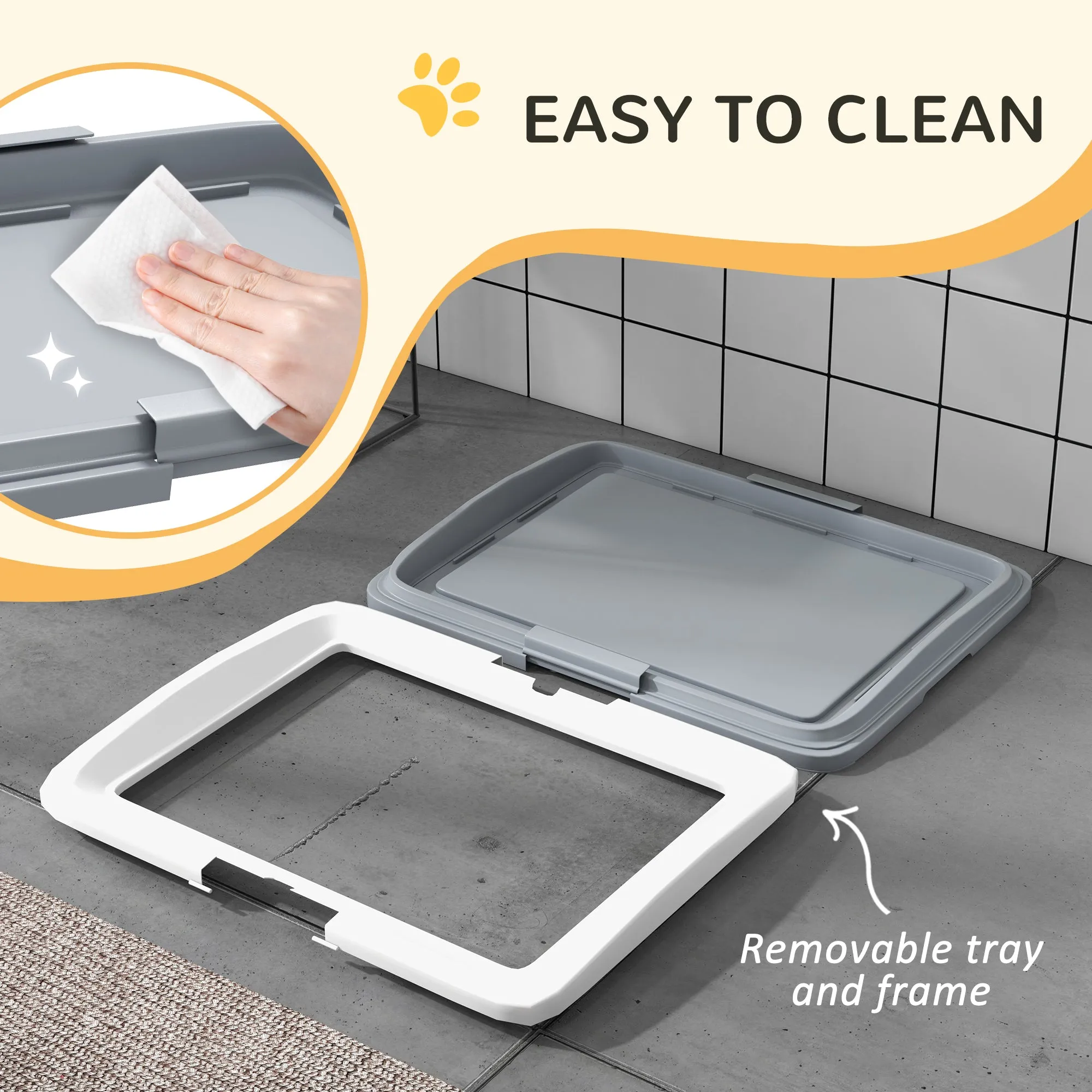 Dog Toilet Tray, Dog Litter Tray for Training Dogs, 63 x 49 x 6cm