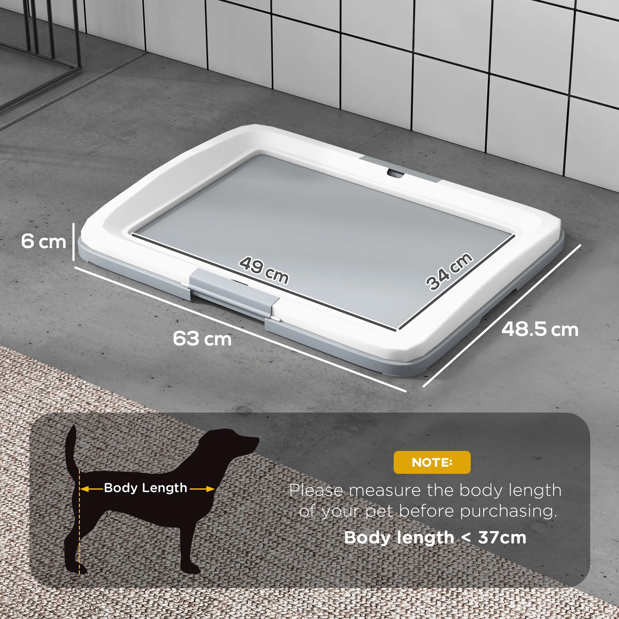 Dog Toilet Tray, Dog Litter Tray for Training Dogs, 63 x 49 x 6cm