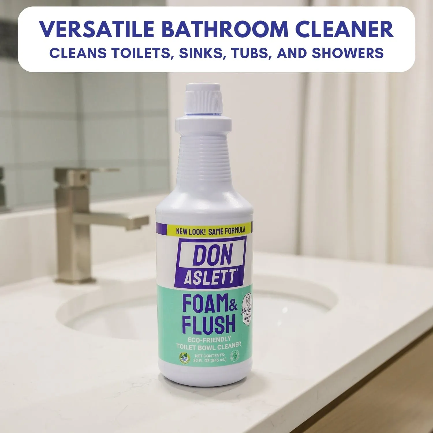 Don Aslett Foam & Flush Toilet Bowl Cleaner - Eco Friendly - 2 Pack