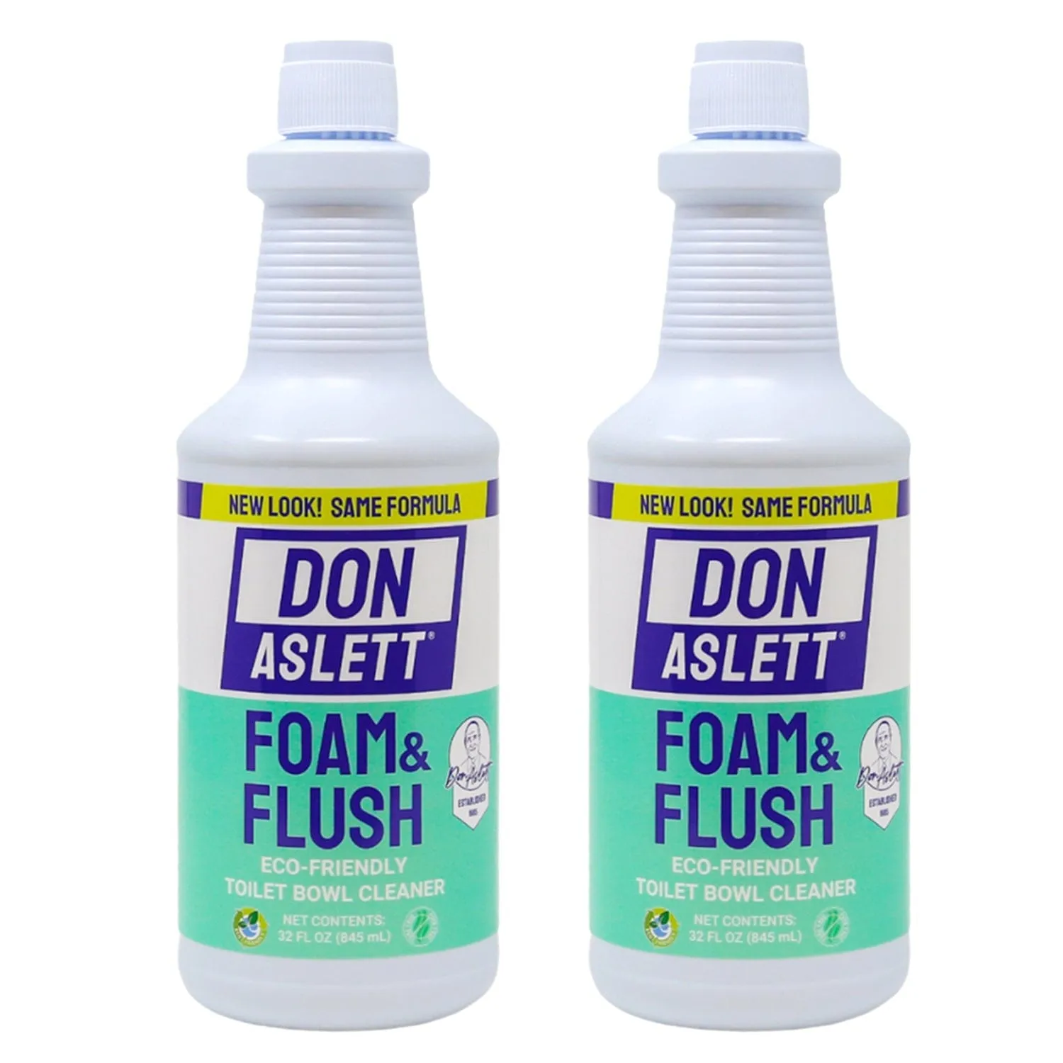 Don Aslett Foam & Flush Toilet Bowl Cleaner - Eco Friendly - 2 Pack