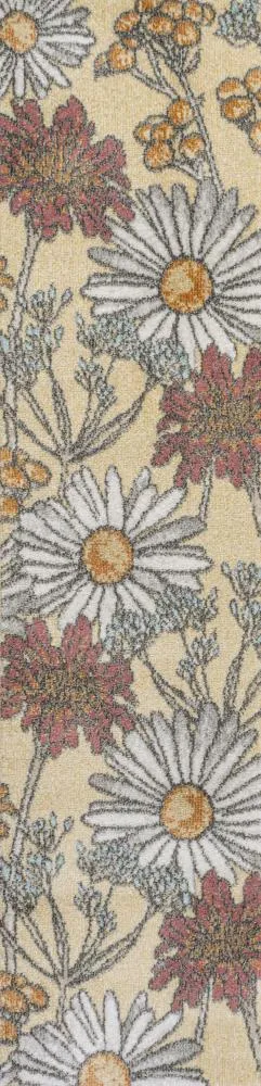 Doz Modern Botanical Wildflower  Area Rug