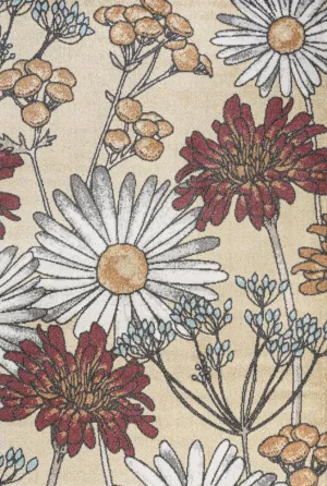 Doz Modern Botanical Wildflower  Area Rug