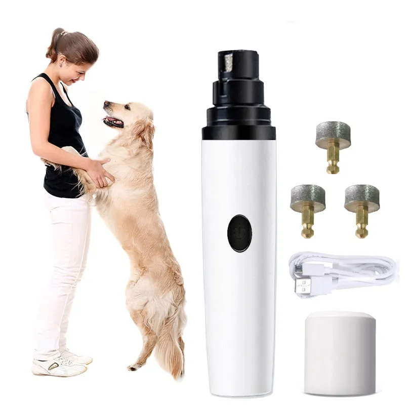 Electric Dog Nail Clippers for Dog Nail Grinders Rechargeable USB Charging Pet Quiet Cat Paws Nail Grooming Trimmer Tools