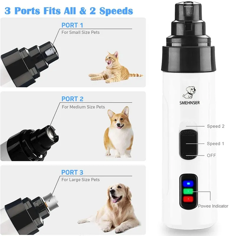 Electric Dog Nail Clippers for Dog Nail Grinders Rechargeable USB Charging Pet Quiet Cat Paws Nail Grooming Trimmer Tools