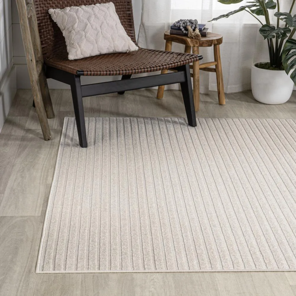 Fedir Minimalist Scandi Striped Navy/ivory 2 ft. x 8 ft. Runner Rug