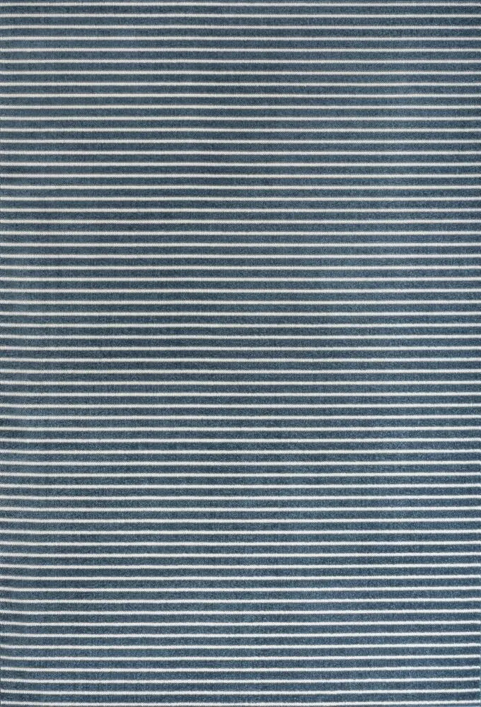 Fedir Minimalist Scandi Striped Navy/ivory 2 ft. x 8 ft. Runner Rug