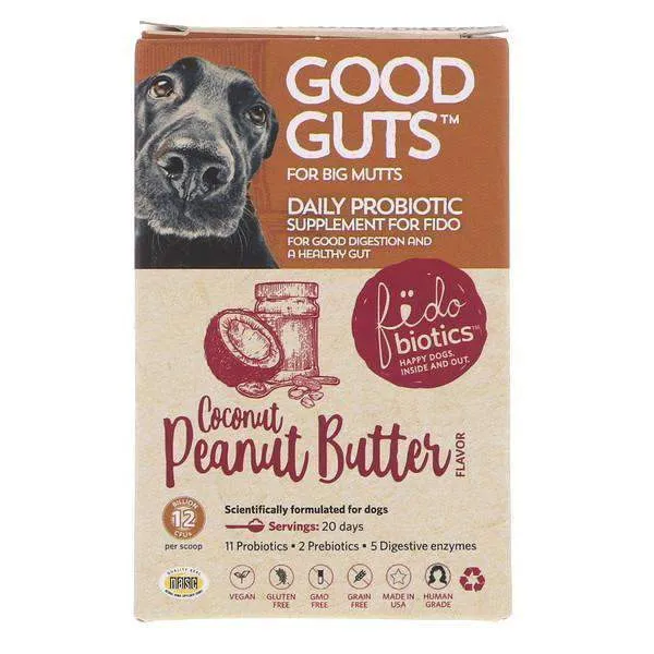 Fidobiotics Good Guts for Mutts - Human Grade Probiotic Powder for Dogs