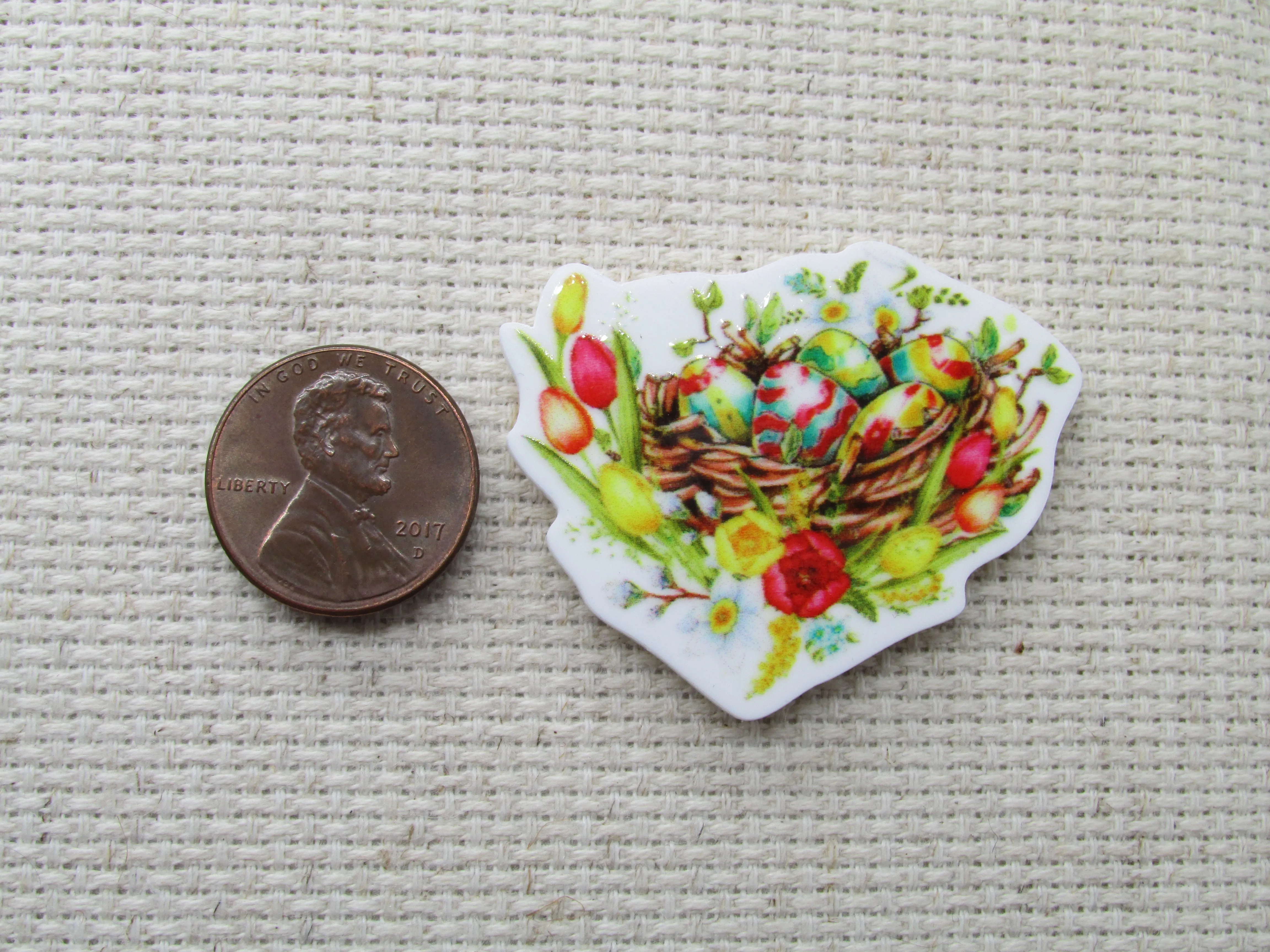 Floral Easter Egg Nest Needle Minder, Cover Minder, Magnet