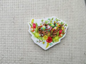 Floral Easter Egg Nest Needle Minder, Cover Minder, Magnet