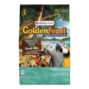 Goldenfeast Tropical Fruit Treat Mix Bird Food for Parrots, Macaws, Cockatoos, and Large Birds