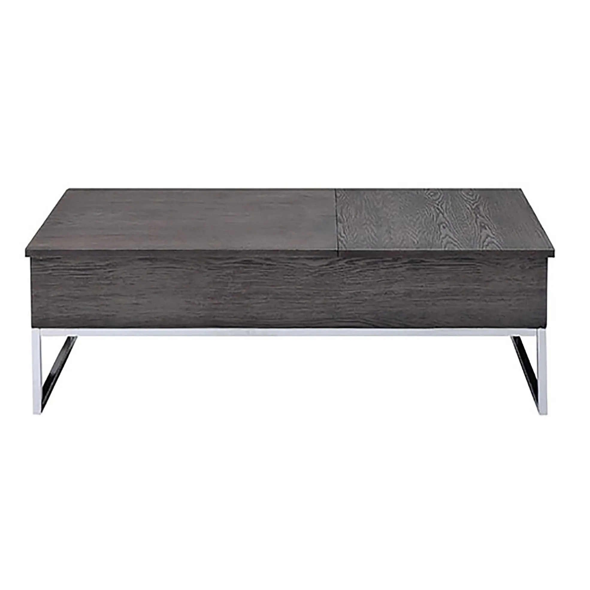 Grey Oak and Chrome Coffee Table with Lift Top