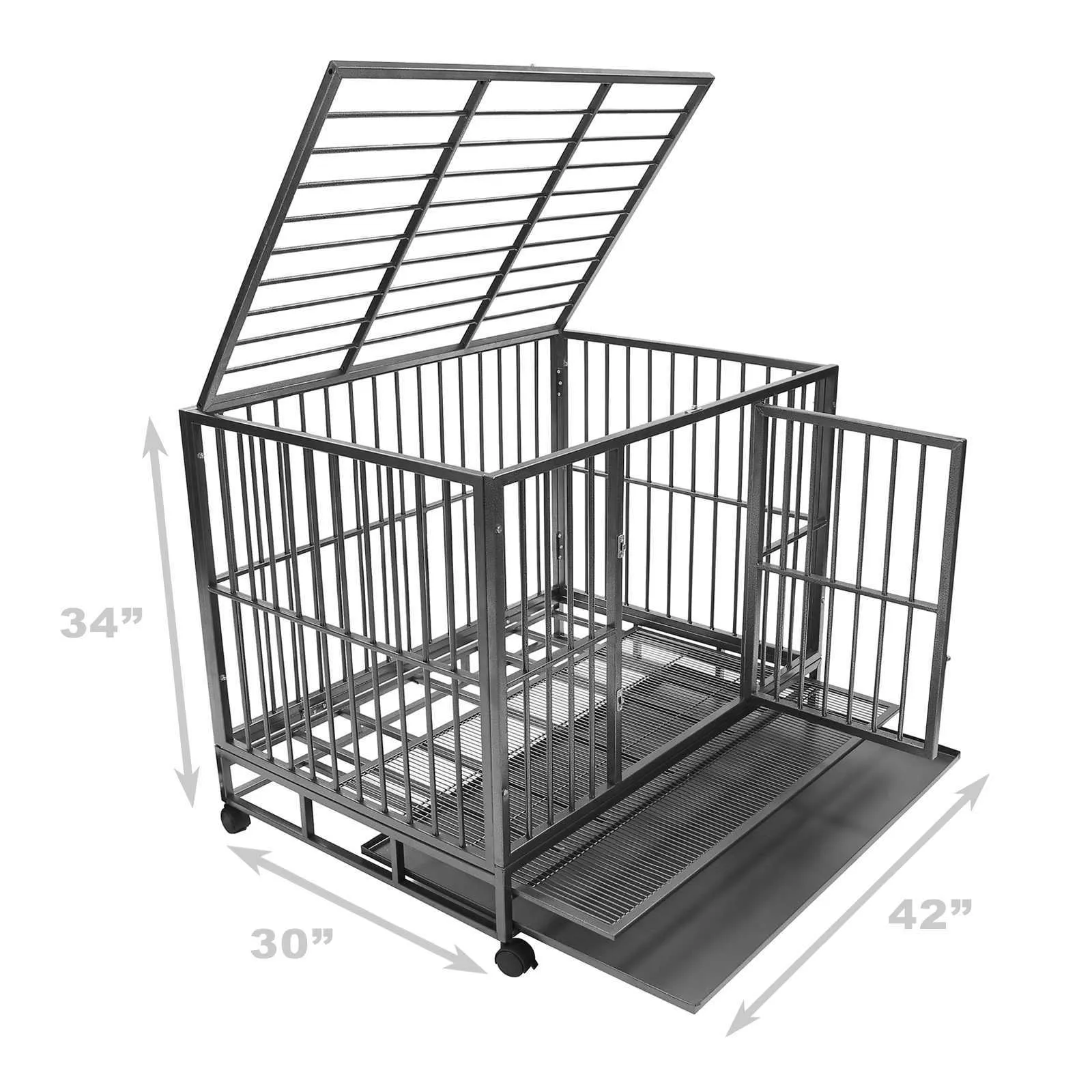 Heavy Duty Steel Dog Crate - Two-Door with Tray by SmithBuilt